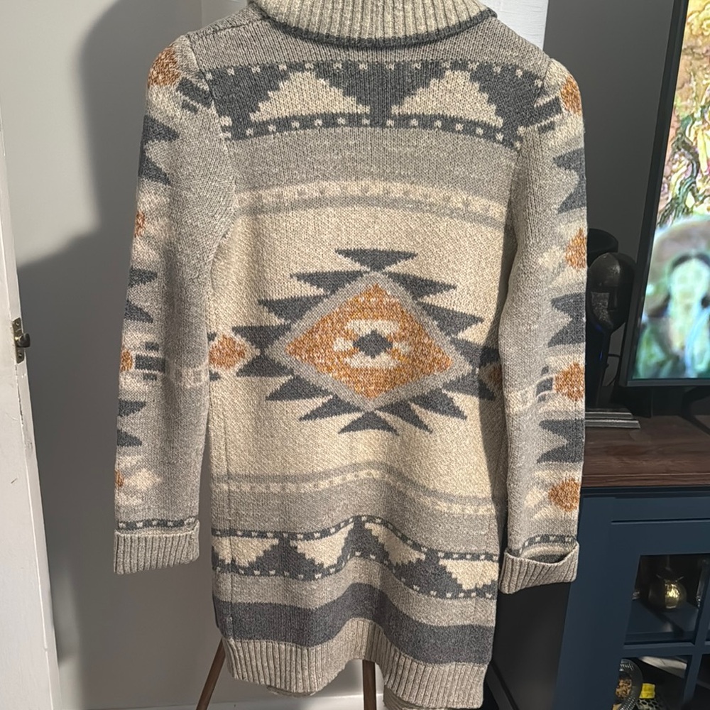 Lucky Brand Aztec Patterned Cardigan Sweater